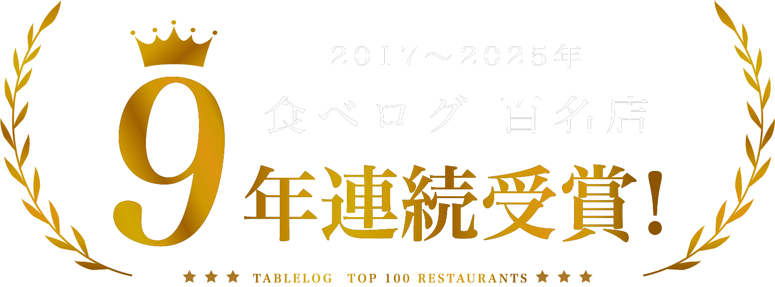 食べログ 百名店 2017年から2025年